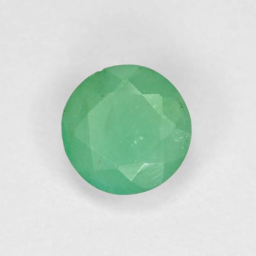 0.48 ct Green Emerald Stone, Natural Emerald in Round Facet Shape for Sale