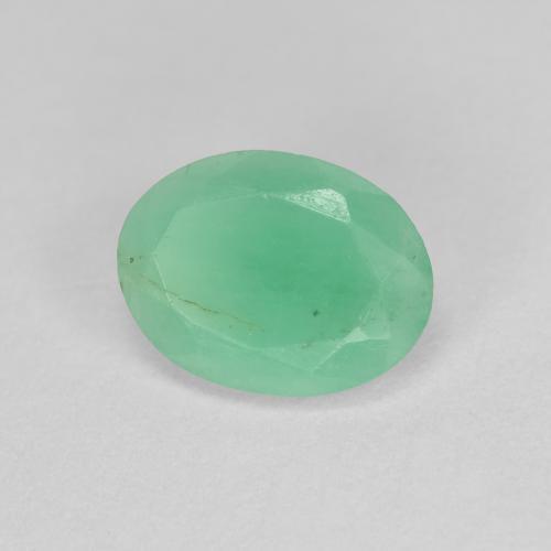 0.97 ct Green Emerald Stone, Natural Emerald in Oval Mixed Cut Shape for Sale