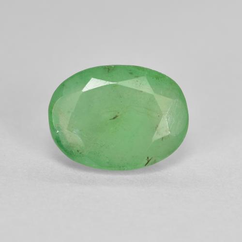 Vert clair Émeraude gemme - 1.1ct Ovale facette (ID: 601408)
