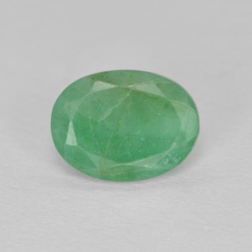 Yellowish Green Emerald Gem - 1.1ct Oval Mixed Cut (ID: 601531)