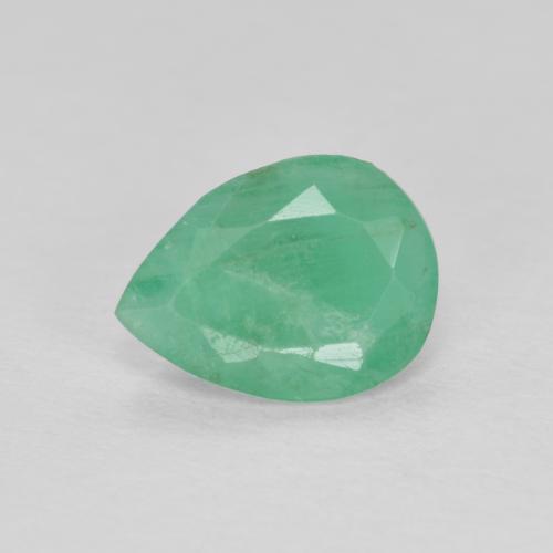 Light Green Emerald Gem - 0.8ct Pear Facet (ID: 601535)