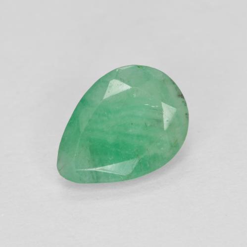 hellgrün Smaragd Edelstein - 0.8ct Birnen Schliff (ID: 601536)