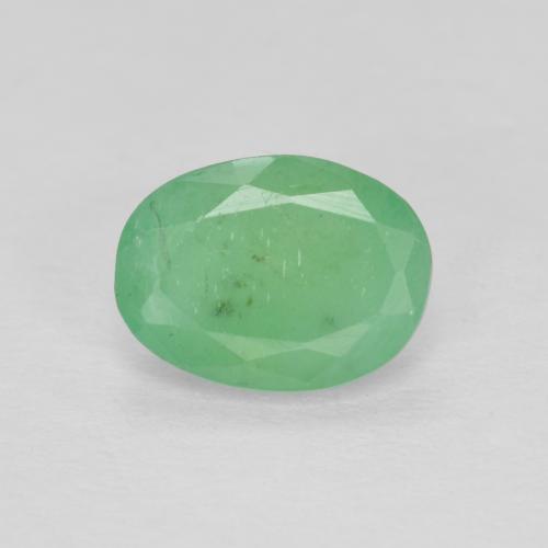 Pale Yellowish Green Emerald Gem - 1ct Oval Mixed Cut (ID: 601537)