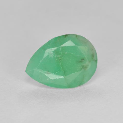 Bright Green Emerald Gem - 0.8ct Pear Facet (ID: 601542)