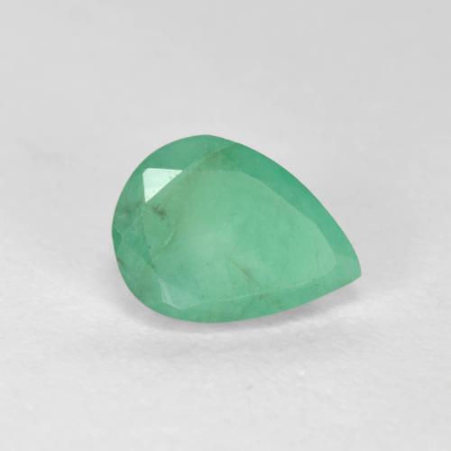 0.67 ct Green Emerald Stone, Natural Emerald in Pear Facet Shape for Sale
