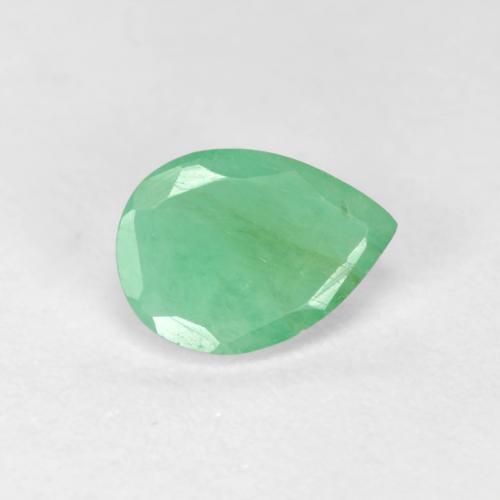 0.64 ct Green Emerald Stone, Natural Emerald in Pear Facet Shape for Sale
