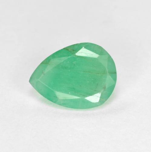 Verde brillante Smeraldo Gem - 0.9ct Sfaccettatura a pera (ID: 602242)
