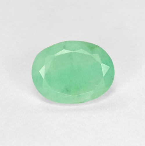Light Green Emerald Gem - 1.1ct Oval Mixed Cut (ID: 602243)
