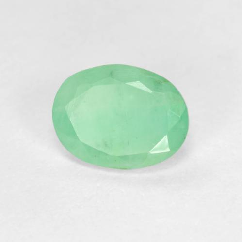 1.11 ct Green Emerald Stone, Natural Emerald in Oval Mixed Cut Shape for Sale