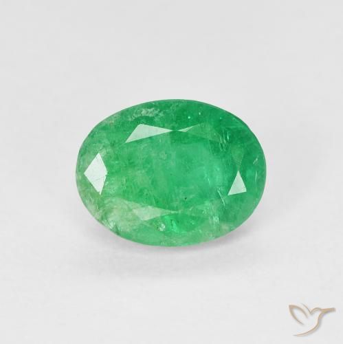 Esmeralda Forma ovalada de 1,42 ct de Colombia, Dimensión 8,2 x 6,3mm, Claridad si, Piedra preciosa natural Aceitado, 1 pieza de Esmeralda en color Verde jade, Dureza Mohs de 7.5 - 8 Adecuado para joyas de uso diario, Piedra del amor exitoso, Photo A