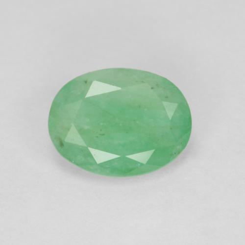1.03 ct Green Emerald Gemstone, Emerald Gem in Oval Mixed Cut Shape for Sale.