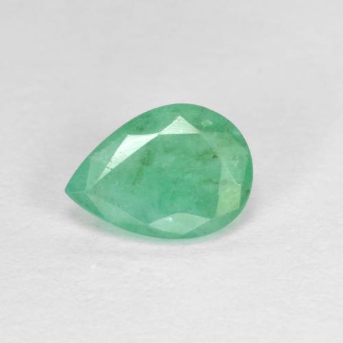 Light Green Emerald Gem - 0.6ct Pear Facet (ID: 604506)