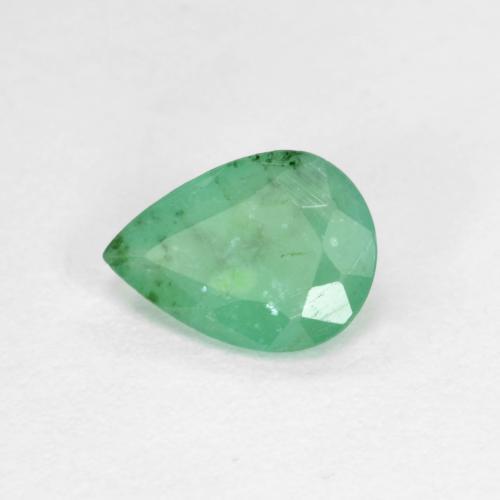 Pistachio Green Emerald Gem - 0.6ct Pear Facet (ID: 604509)
