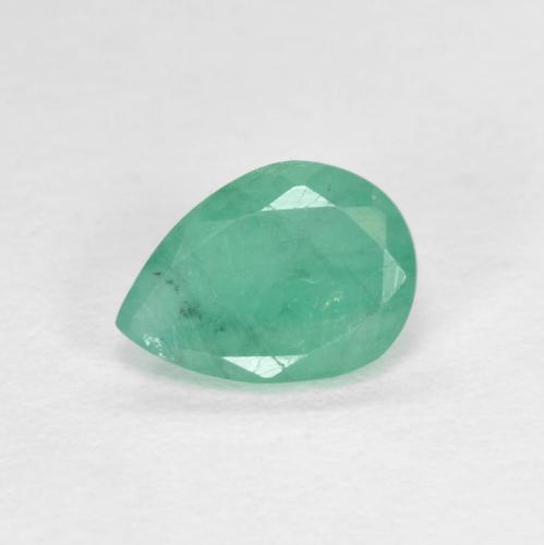 Light Green Emerald Gem - 0.7ct Pear Facet (ID: 604512)