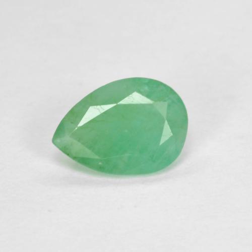 Light Green Emerald Gem - 0.5ct Pear Facet (ID: 604513)