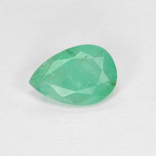 Émeraude Vert frais Poire 0,56 ct de Colombie, Dimension 7,1 x 4,9mm, Pierre gemme naturelle huilé, pureté si-i1, 1 pièce d'émeraude pear facet, dureté de Mohs de 7.5 à 8 convient aux bijoux de tous les jours, pierre de sagesse, Pierre de naissance de mai, Photo A