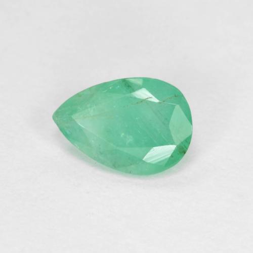 0.56 ct Green Emerald Stone, Natural Emerald in Pear Facet Shape for Sale