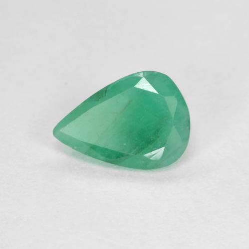 0.55 ct Green Emerald Gemstone, Emerald Gem in Pear Facet Shape for Sale.