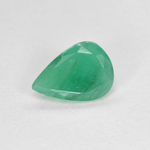 0.55 ct Green Emerald Stone, Natural Emerald in Pear Facet Shape for Sale
