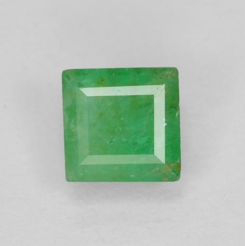 0.34ct Square Facet Green Emerald from Colombia, Dimension 4 x 3.9mm, SI-I1 Clarity, Natural oiled gemstone, 1pc Emerald in Green Color, Mohs Hardness of 7.5 - 8 suitable for daily wear jewelry, Unblocks Heart Chakra, Photo A