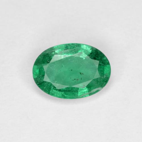 Warm Green Emerald Gem - 0.6ct Oval Facet (ID: 606665)