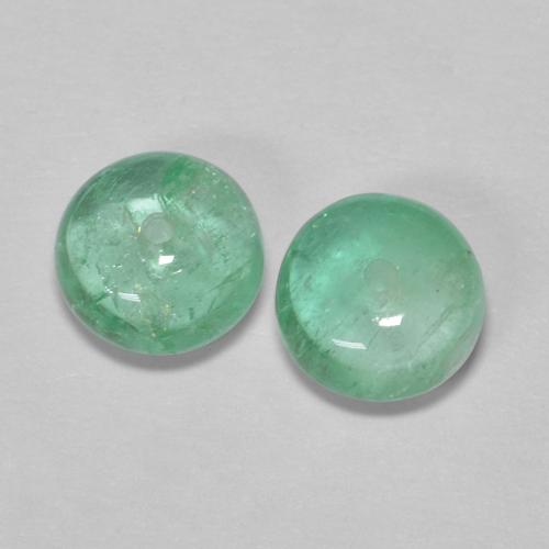 Bright Green Emerald Gem - 0.7ct Round Drilled Rondelle (ID: 612235)