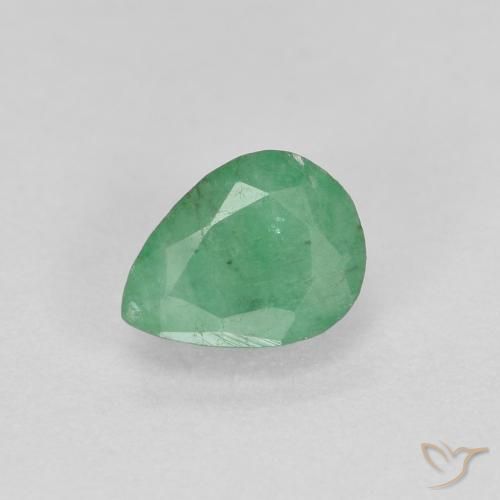 Smeraldo Sfaccettatura a pera da 0,37 ct dalla Colombia, dimensione 5,4 x 4,1mm, purezza SI, pietra preziosa naturale Lubrificate, Smeraldo 1pc in colore Verde medio, durezza Mohs di 7,5 - 8 adatto per gioielli da indossare ogni giorno, Pietra dello zodiaco del cancro, Photo A