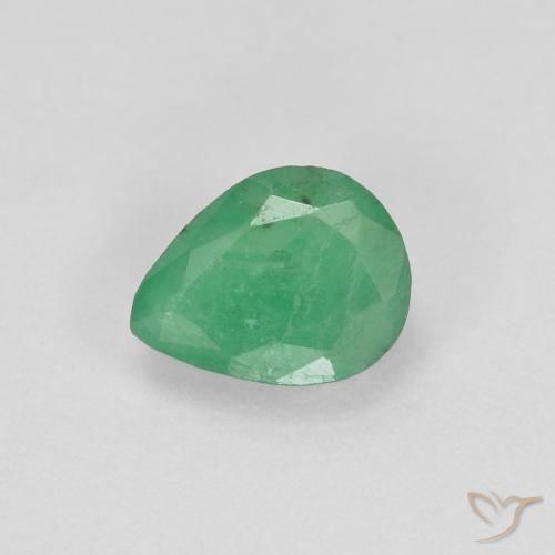 0.41ct Natural Medium Green Emerald, Pear Shape, SI