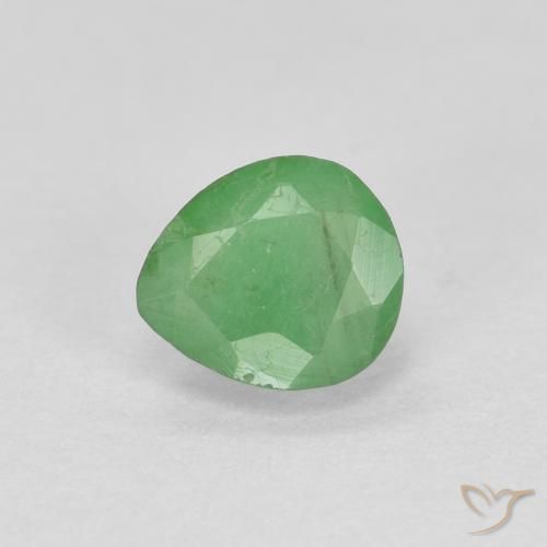 Esmeralda talla pera de 0,41 ct, 5,1 x 4,5 mm de Colombia, Photo A