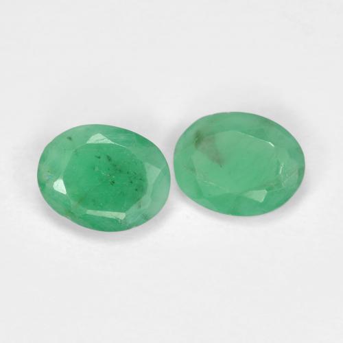 0.54 ctw Green Emerald Stones, Natural Emerald in Oval Facet Shape for Sale