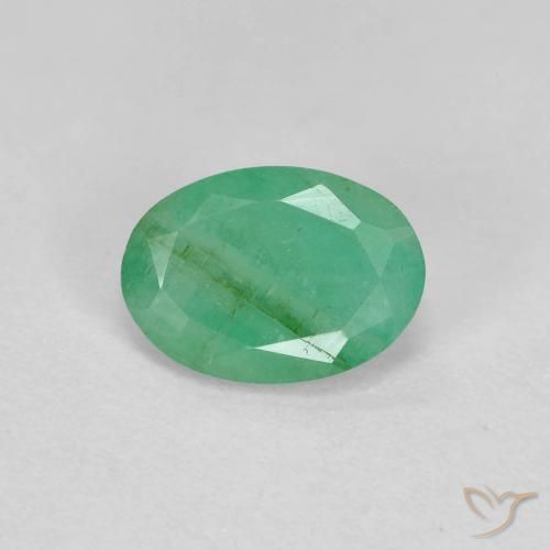 0.67ct Natural Electric Green Emerald, Oval, VS-SI