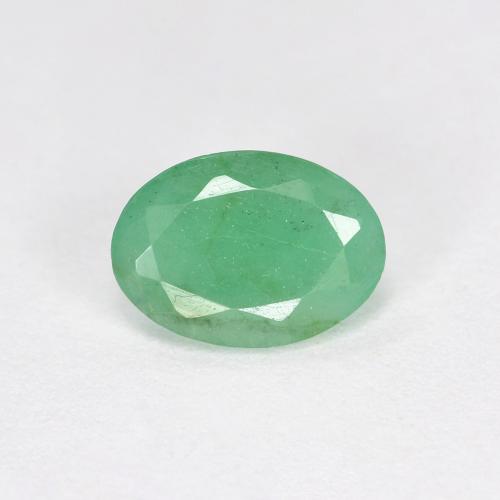 0.66 ct Green Emerald Gemstone, Emerald Gem in Oval Facet Shape for Sale.