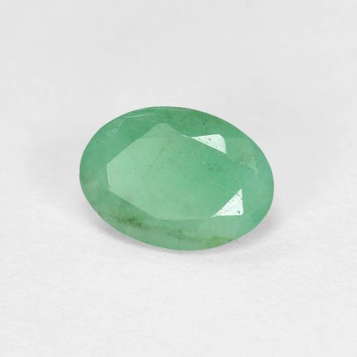 0.66 ct Green Emerald Stone, Natural Emerald in Oval Facet Shape for Sale