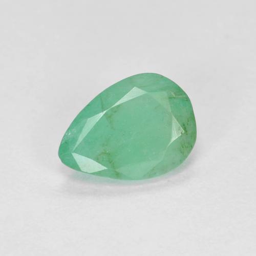 Light Green Emerald Gem - 0.6ct Pear Facet (ID: 625250)