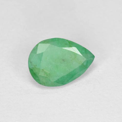 0.62 ct Green Emerald Stone, Natural Emerald in Pear Facet Shape for Sale