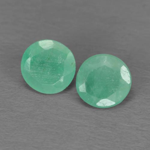 Мятно-зеленый Изумруд Камень - 0.2ct Круглая Фасетная Огранка (ID: 628839)