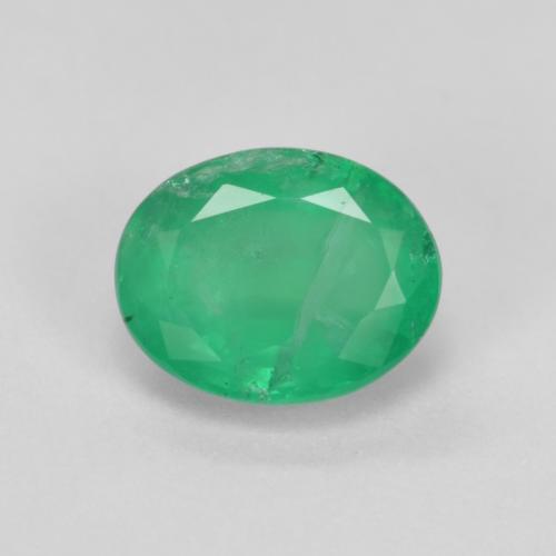 1,74 ct ovaler grüner Smaragd aus Kolumbien, Größe 8,6 x 6,8mm, Garantiert natürlicher Edelstein, I1 Reinheit, 1 Stück Smaragd in Hellgrün Farbe, Mohs-Härte von 7,5 - 8 Geeignet für den täglichen Gebrauch im Schmuck, Dienstag Edelstein, Photo A