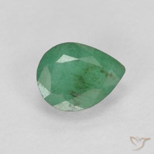 0.37ct Natural Medium Green Emerald, Pear Shape, VS-SI