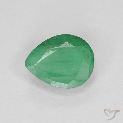 0.36ct Natural Medium Green Emerald, Pear Shape, VS-SI
