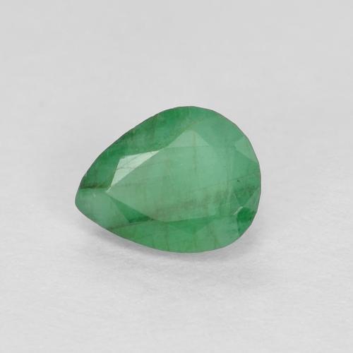 0.37 ct Green Emerald Gemstone, Emerald Gem in Pear Facet Shape for Sale.