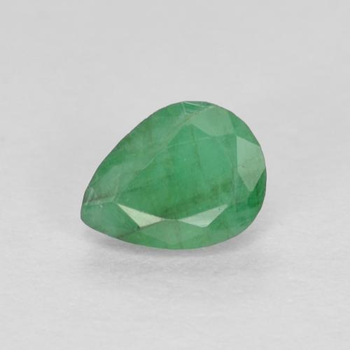 0.37 ct Green Emerald Stone, Natural Emerald in Pear Facet Shape for Sale