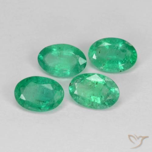 1.73 ctw Green Emerald Stones, Natural Emerald in Oval Facet Shape for Sale