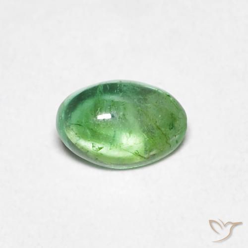 0,33ct Ovale cabochon verde Smeraldo dalla Colombia, Dimension 5,6 x 3,5mm, Natural Lubrificate Gemstone, Transparent Clarity, 1 piece Smeraldo in Verde scuro Color, Mohs Hardness of 7,5 - 8 adatto per gioielli da indossare ogni giorno, Pietra dell'amore riuscito, Photo A