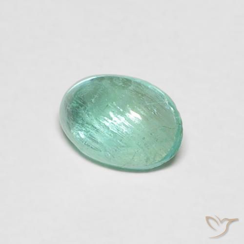 0.34 ct Turquoise Emerald Stone, Natural Emerald in Oval Cabochon Shape for Sale