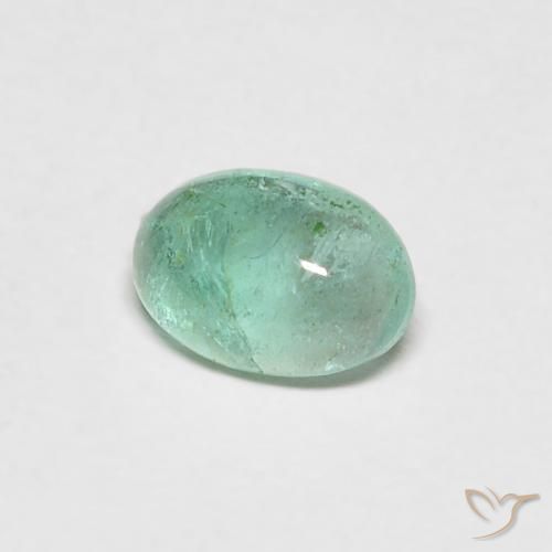 0.40 ct Green Emerald Stone, Natural Emerald in Oval Cabochon Shape for Sale