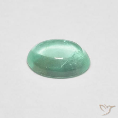 0.40 ct Green Emerald Stone, Natural Emerald in Oval Cabochon Shape for Sale