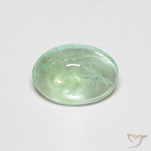 0.58ct Natural Light Green Emerald, Oval, Transparent