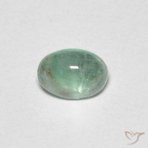 0.37 ct Green Emerald Stone, Natural Emerald in Oval Cabochon Shape for Sale