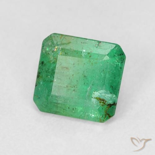 0.80 ct Green Emerald Stone, Natural Emerald in Octagon Step Cut Shape for Sale