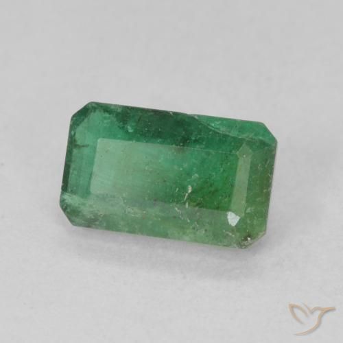 1.06 ct Green Emerald Stone, Natural Emerald in Octagon Step Cut Shape for Sale